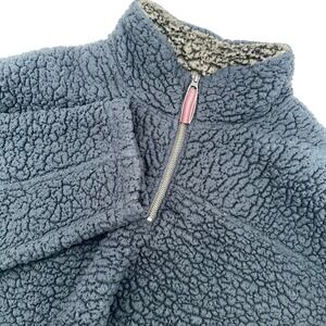 Carbon2Cobalt Thick Sherpa Fleece 1/4 Zip Pullover Top Mens MT Charcoal Gray